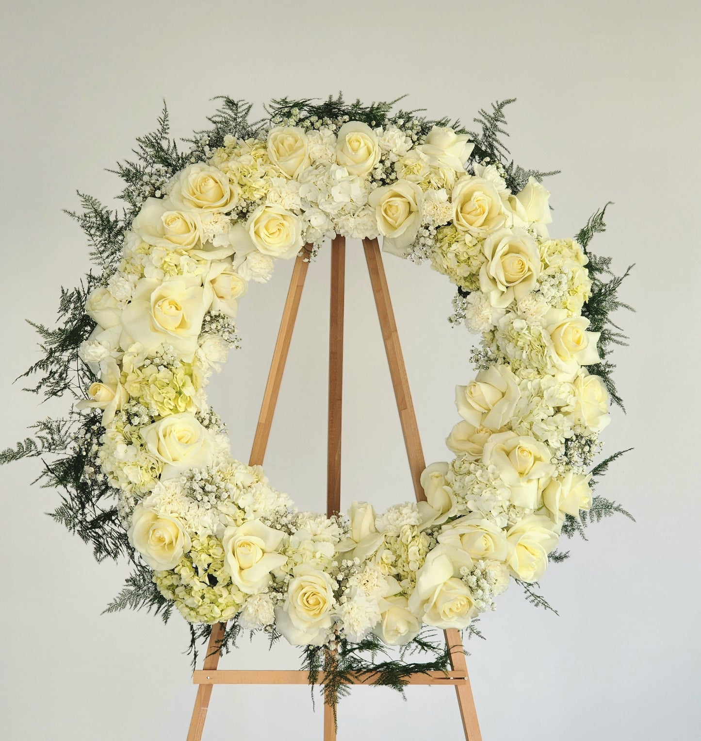 White Sympathy Standing Wreath