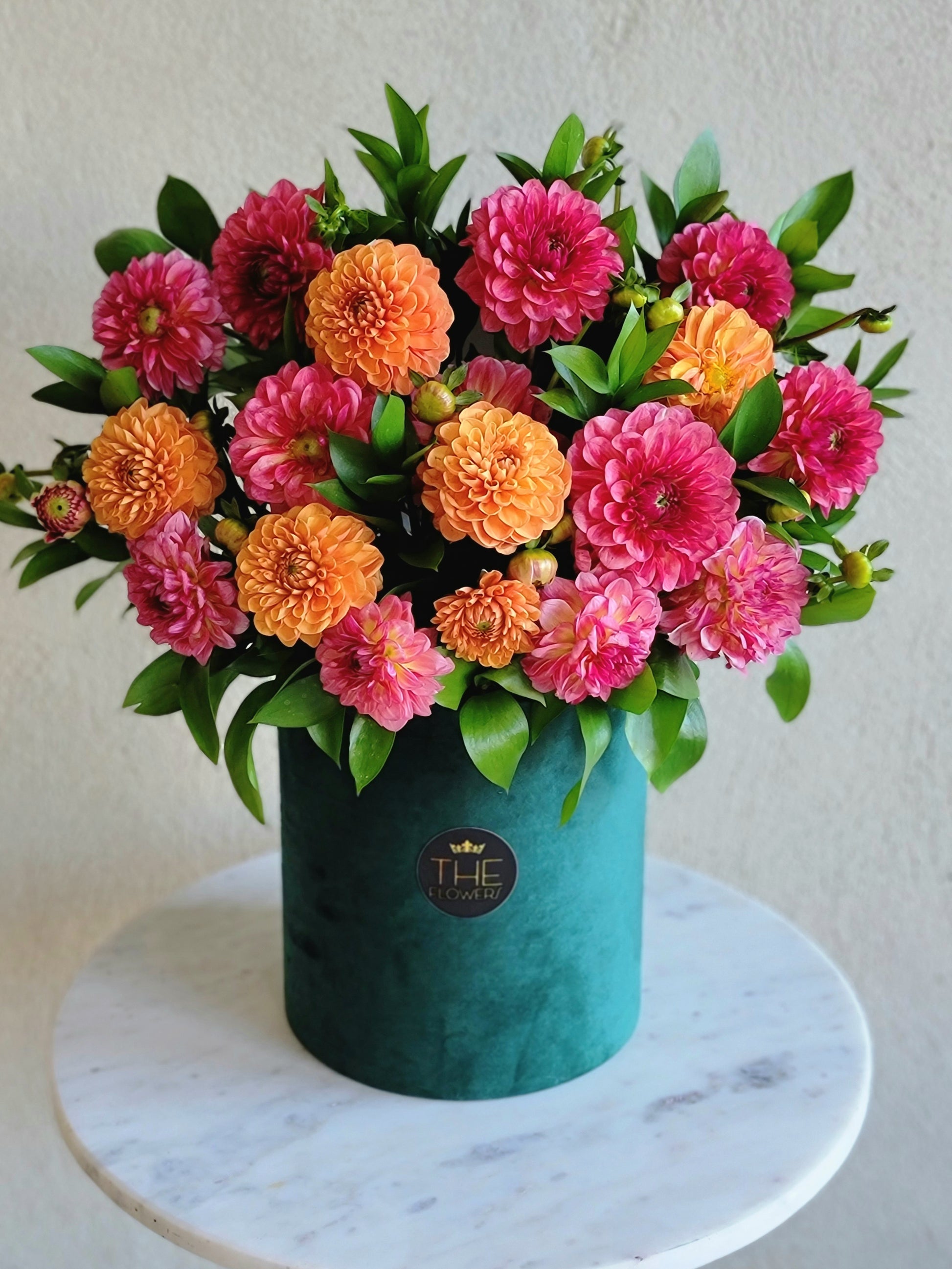 The color of Dahlias of your choice is red, white, yellow, orange, pink, purple, burgundy, etc